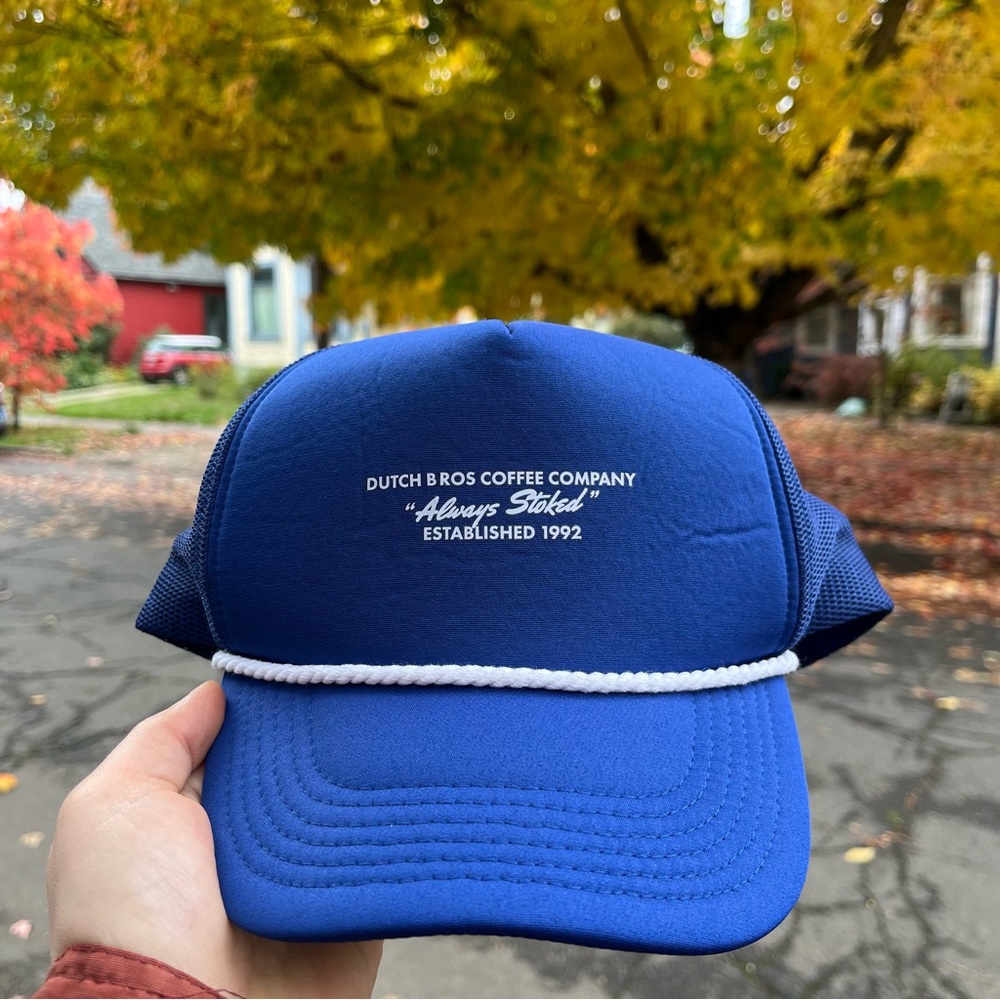 Dutch Bros Trucker Hat Blue “Always Stoked”